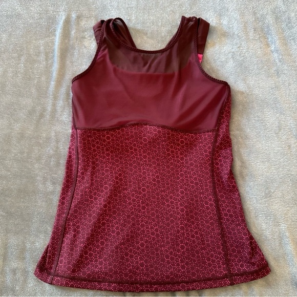 Lululemon Ready Set Sweat Mesh Strappy Cycling Lightweight maroon Tank Top - Picture 9 of 14